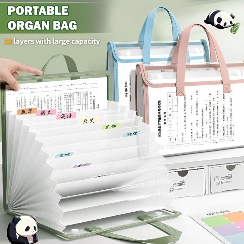 Expandable Accordion File Folder 13 Pockets - Organizador de Arquivos A4 Portátil Tipo