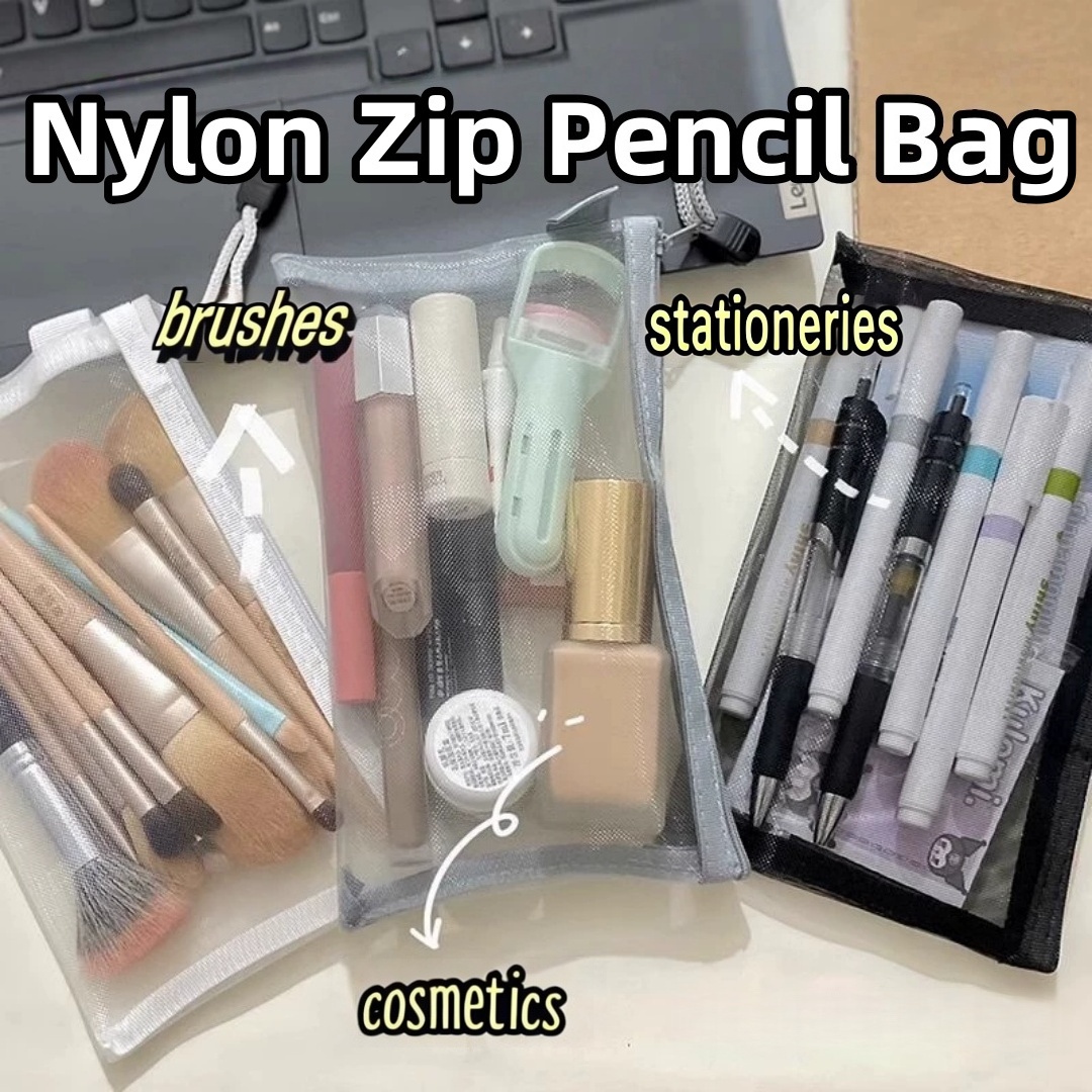 Clear Mesh Pencil Pouch For Exam - Bolsa de armazenamento de lápis de