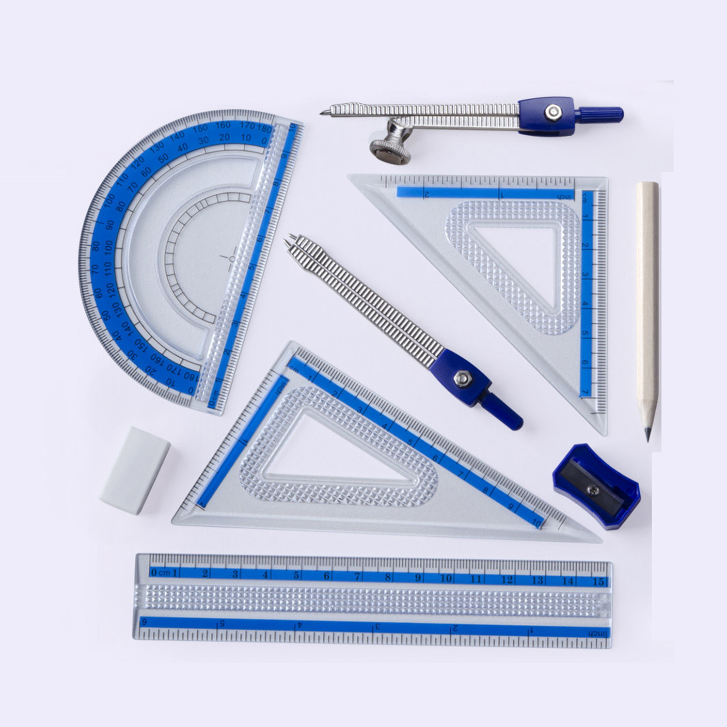 Math Geometry Set With Compass - Conjunto de Matemática Geométrica com 10