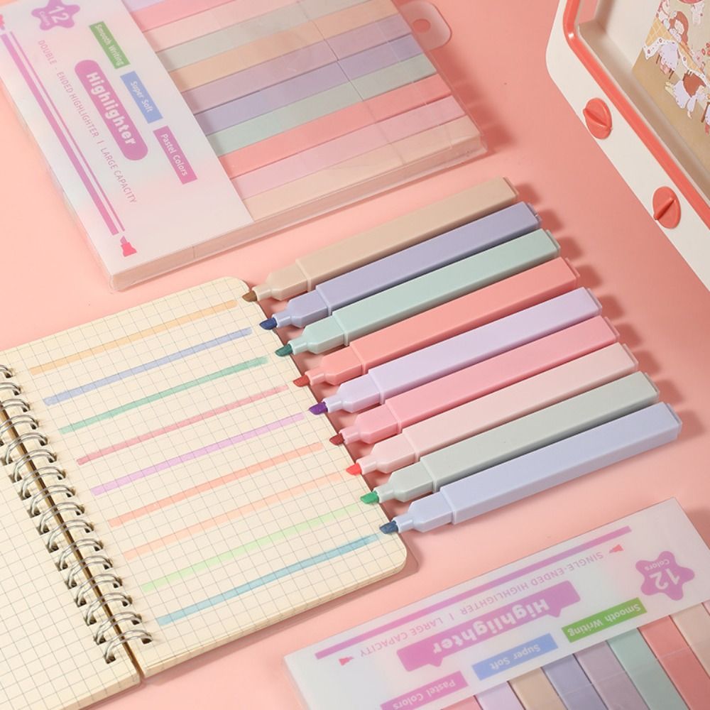 Canetas iluminadoras de duas c - Pastel Highlighter Set Double Ended avaliação e preço
