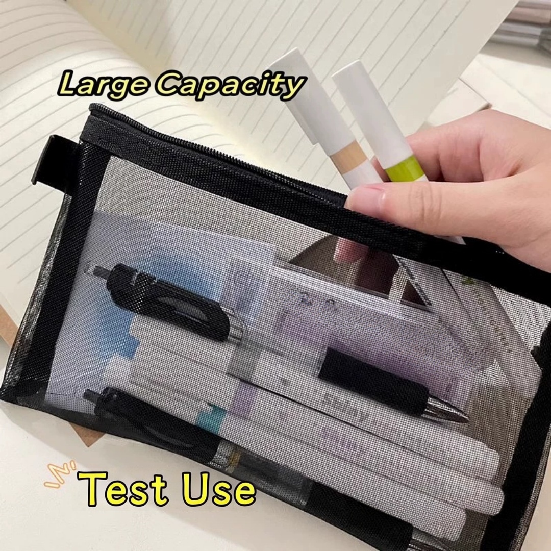 Bolsa de armazenamento de lápi - Clear Mesh Pencil Pouch For Exam avaliação e preço
