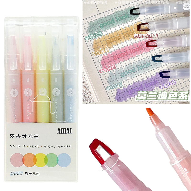 5 cores dupla única ponta da j - Pastel Highlighter Set Double Ended avaliação e preço