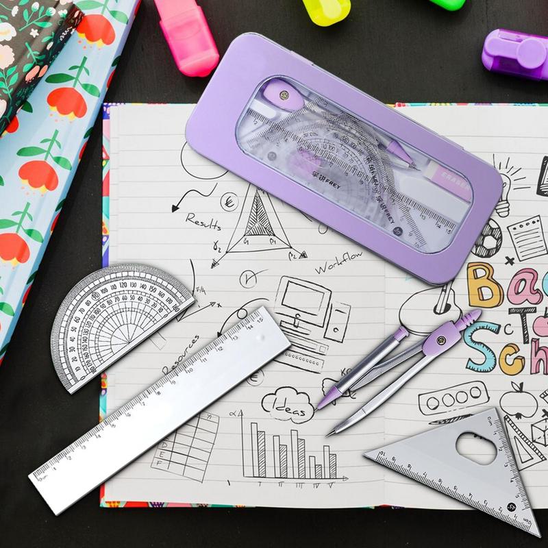 Conjunto de geometria |   Conj - Math Geometry Set With Compass avaliação e preço