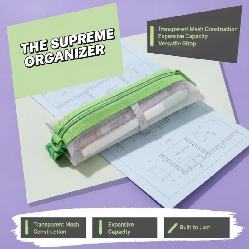 Estojo Transparente de Malha c - Clear Mesh Pencil Pouch For Exam avaliação e preço