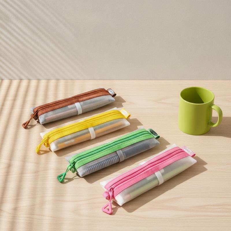 Estojo Transparente de Malha c - Clear Mesh Pencil Pouch For Exam avaliação e preço