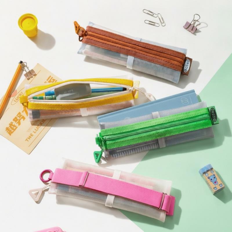 Estojo Transparente de Malha c - Clear Mesh Pencil Pouch For Exam avaliação e preço